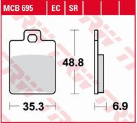 PASTIGLIE FRENO ZF KH260 ECO ORGANIC CPI GTR 50/200 '03-, GTR 125 '03-