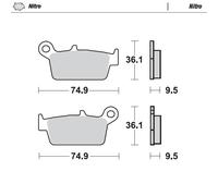 PASTIGLIE NITRO SINTERIZZATE POSTERIORI PER HONDA CR CRF XR 80 85 125 250 500 65