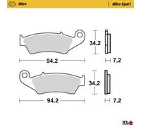 PASTIGLIE NITRO SPORT ANTERIORI HONDA CRF 250 RWE 2025-2026 MOTOMASTER 093422