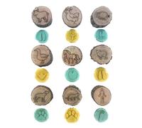 Pastiglie per Animali - Set di timbri per Impronte Nature, per Impronte di sentieri Selvatici | Kit attività per Pad Inchiostro per, Forniture per la Scuola in Classe per Dadi