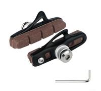 Pastiglie per freni a C per bicicletta, 55 mm, in fibra di carbonio, con guscio in lega di alluminio, design anti-sabbia, ganasce per freno in gomma sostituibili per ciclismo (nero)