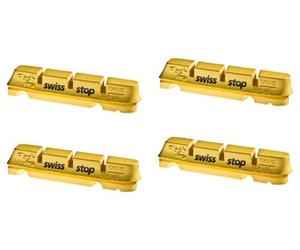 Pastiglie per freni swissstop flashpro yellow king x4 inserti in carbonio per shimano sram campagnolo