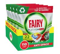 Pastiglie per Lavastoviglie Fairy Platinum plus Tutto in Uno Limone, 5 X 22 Caps