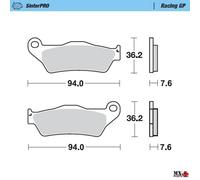 PASTIGLIE SINTER RACING-GP ANTERIORI TM MX 250 FI 2010-2025 MOTOMASTER 093012