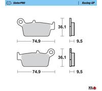 PASTIGLIE SINTER RACING-GP POSTERIORI TM MX Junior 2003-2020 MOTOMASTER 091812