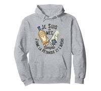 Pastis Pétanque et Apéro Humoristique Alcool pour Homme Felpa con Cappuccio