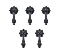 Pastlla 5 pomelli antichi per cassetti e armadietti, maniglie decorative a goccia, pomelli per mobili, pomelli in metallo nero, per armadietti, cassetti, armadi, cassettiere, portagioie, colore: nero