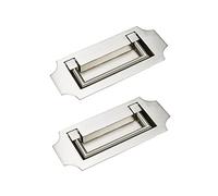 Pastlla Barca Marine Flush Ring Pull - Maniglia nascosta per porta a scomparsa con bordo per dita e porta porta a filo, per mobili e armadi, cassetti, confezione da 2 pezzi in lega di zinco (argento)