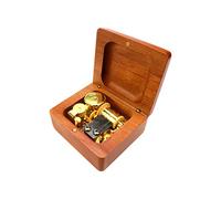 Pastlla Carillon musicale a forma quadrata, in legno intagliato, stile vintage, 7,5 x 6,8 cm