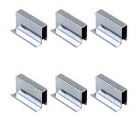 Pastlla Clip in vetro cromato lucido per porta e porta, 6 pezzi, 4,1 cm, colore: argento