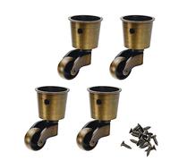 Pastlla Rotella girevole per mobili, 4 pezzi, in lega di zinco, in bronzo antico, girevole a 360°, per sedie, tavolo, mobili, gambe, bronzo chiaro, 2,5 cm