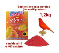 PASTONCINO ROSSO 1,2kg morbido con BISCOTTI e VITAMINE uccelli granivori BECCO