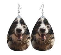 Pastor Border Collie Orecchini A Goccia In Pelle Leggeri Orecchini Moda Ciondolo A Goccia Per Feste Appuntamenti Balli