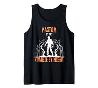 Pastor by Day Zombie di Notte Divertente Halloween Creepy Canotta
