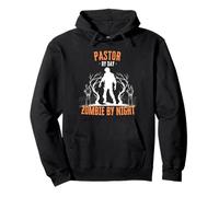 Pastor by Day Zombie di Notte Divertente Halloween Creepy Felpa con Cappuccio