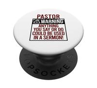 PASTOR WARNING! QUALCOSA DICI POTREBBE ESSERE IN UN SERMONE! Meme PopSockets PopGrip Adesivo