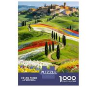Pastoral Puzzle 1000 Pezzi Carta Spessa Dettagliato Per Adultidifficil Non Tossico Tuscan Countryside Decorativi Per Casa Compleanno Regalo 52x38cm/1000pcs