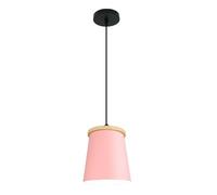 Pastoral Style Decoration Chandeliers, Wooden Bar Counter Colorful Lighting, Countryside Ceiling Hanging Lamp, Adjustable E27 Single Head Pendant Shade for Bedroom, Hallway, Living Room(Pink)