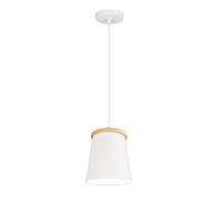Pastoral Style Decoration Chandeliers, Wooden Bar Counter Colorful Lighting, Countryside Ceiling Hanging Lamp, Adjustable E27 Single Head Pendant Shade for Bedroom, Hallway, Living Room(White)