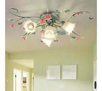 Pastorale ceramica Rosa della luce di soffitto della lampada rustico floreale Lampadario in 4/5/9 capo Soggiorno Camera da letto Sala da pranzo soffitto Apparecchio di illuminazione,E14,4 head