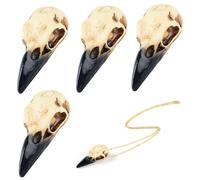 Pastoralist 4pcs Raven Skull, Cranio Animale Medievale Gotico per Collana di Gioielli, Simulazione a Resina Spaventosa appesa a Corvo Figura per Feste, Cosplay, Immagini di palcoscenico, Pendenti