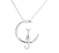 Pastoralist 925 Catena di Collana in Argento Sterling Adorabile Gatto cutana a Ciondolo Catena Fascino Gioiello Collana Amante per Animali Domestici per Donne Collana per Donne