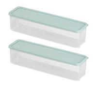 Pastoralist Contenitori di stoccaggio da 2 Pezzi con Coperchio, Porta Pasta Spaghetti ermetica Rettangolare Scatola da stoccaggio di Noodle sigillate per Frigorifero, dispensa da Cucina