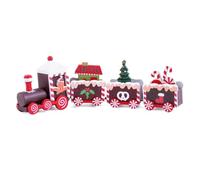 Pastoralist Decorazioni del treno di Natale Trainma di pan di di Natale 3 Carriage Mini treno in legno per bambini regalo, decorazioni per feste di (rosso scuro)