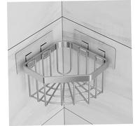 Pastoralist Lavello porta spugna caddy, ripiano d'angolo con doccia in acciaio a carbone da 5,3 pollici con ganci adesivi, salva lo spazio angolare lavello caddy per cucina del bagno