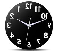 Pastoralist Orologio all'indietro, Numeri insoliti rotondi da 12 pollici Orologio in senso antiorario, orologi da parete inversa alimentato a batteria per decorazioni per soggiorno camera da letto