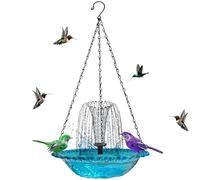 Pastoralist Solare Bird Bath Fountainsh, 9,3 Pollici di in plastica con Fontana Solare, Ciotola da Bagno per Uccelli all'aperto, Fontana Solare per bagni per Uccelli