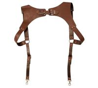 Pastoralist Spese di cuoio, bretelle in cuoio intrecciate in cuoio in cinghia in stile vintage Rinascimento medievale con clip senza slip