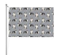 Pastore australiano blu merle cane grigio semplice,Bandiera da giardino, bandiera decorativa da cortile, bandiera bifacciale, 2x3 piedi, per esterni e interni