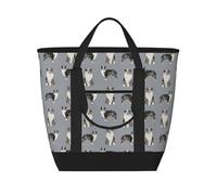 Pastore australiano blu merle cane grigio semplice,Borsa porta pranzo grande capacità isolata per donne e uomini, lavoro, picnic, viaggi