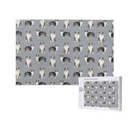 Pastore australiano blu merle cane grigio semplice,Puzzle in legno da 1000 pezzi per famiglie, puzzle per adulti e adolescenti
