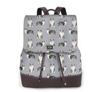 Pastore australiano blu merle cane grigio semplice,Zaino da donna, impermeabile, leggero, in pelle PU, alla moda, da viaggio