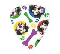 Pastore australiano colorato e giocoso,12 pezzi di plettri per chitarra, 3 plettri di diverso spessore per chitarra acustica, basso, ukulele