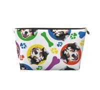 Pastore australiano colorato e giocoso, Borsa per il trucco Borsa per cosmetici Borsa da toilette da viaggio portatile Borsa da toilette