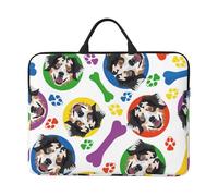 Pastore australiano colorato e giocoso, Custodia per laptop da 14 pollici, borsa per notebook, custodia per laptop, valigetta con maniglia