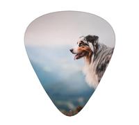 Pastore australiano Montagne Aussie Pets Cani,12 pezzi di plettri per chitarra, 3 plettri di diverso spessore per chitarra acustica, basso, ukulele