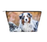 Pastore australiano neve inverno bellissimi cani, Borsa da toilette Borsa per trucco Borsa per cosmetici Borsa da toilette da viaggio portatile