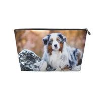 Pastore australiano neve inverno bellissimi cani, Borsa da toilette Borsa per trucco Borsa per cosmetici Borsa da toilette da viaggio portatile