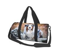 Pastore australiano neve inverno bellissimi cani, Borsone da viaggio di grande capacità Borsa rotonda Borsa da viaggio sportiva Borsa da viaggio Borsa da fitness