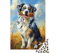 Pastore australiano Puzzle Impossible 1000 Pezzi Blue Sky Grassland Decorazione Per La Casa. Giochi Rilassamento E Intelligence Per Adulti E Ragazzi Da 14 Anni 1000pcs (75x50cm)
