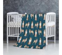 Pastore australiano rosso merle cane semplice blu navy,Coperta morbida, calda, anti-pilling, in flanella, peluche, 76 x 127 cm