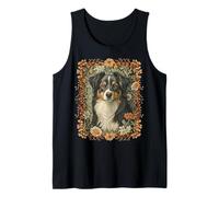 Pastore Australiano Tricolore Nero in Stile Floreale William Morris Canotta