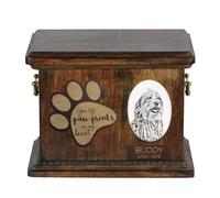 Pastore bergamasco - Urna per cenere di cane con piatto in ceramica Art Dog IT
