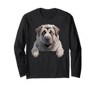 Pastore caucasico Divertente Che sbircia Cane Gigante soffice e soffice Maglia a Manica