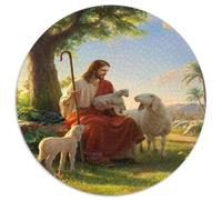 Pastore con Pecore Puzzle 1000 Pezzi Rotondo Cartoncino per Adulti Scena Pastorale