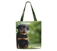 Pastore francese Beauceron cucciolo nero carino,Borse della spesa riutilizzabili, borse per la spesa, borsa a tracolla in tela di grande capacità